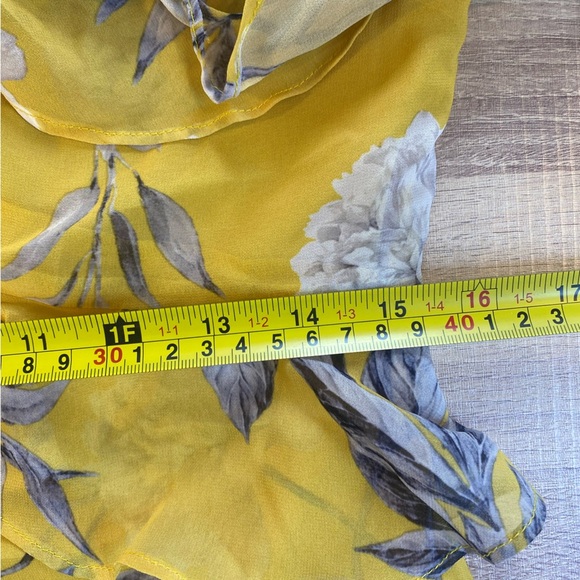Lucy Paris Marissa Ruffled Yellow Floral Dress Size Medium - Picture 8 of 11